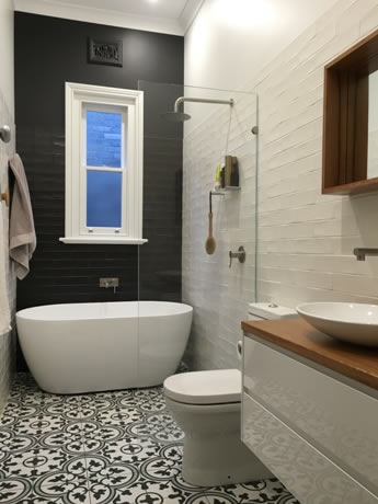 Black and White Bathroom tiles Sydney
